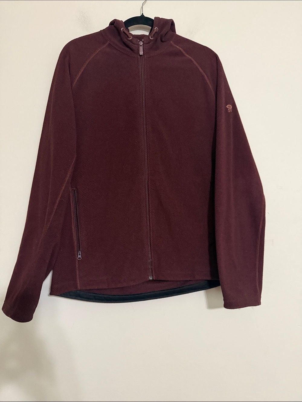 Mountain hardware Maroon Full-Zip Hoodie Jacket Mens M casual office comfy thick